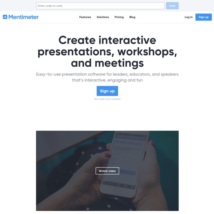 Mentimeter Com App Sign In Interactive Presentation Software